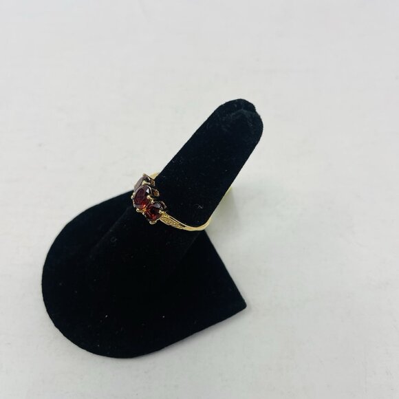 KARIS Collection Mozambique Garnet Size 7 ION Plated 18K YG Brass Ring 5091 - Picture 2 of 6